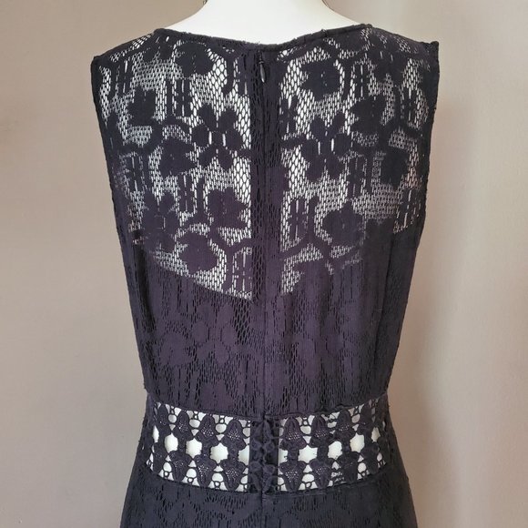 Free People Black Lace Waist Cutout Shift Dress Size M - Picture 12 of 16
